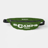 Retro Camp Bach Gepersonaliseerd Bosgroen Heuptasje (Voorkant)