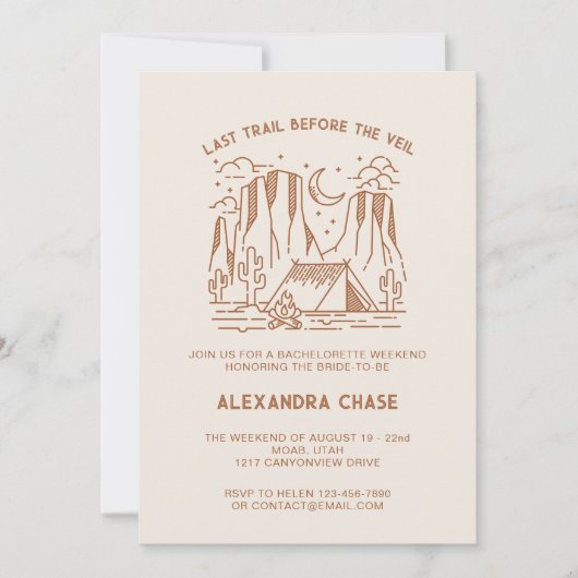 Retro Camp Bachelorette reisweekend Kaart (Voorkant)