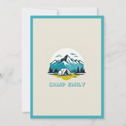 Retro Camp Bruid Douche Uitnodiging (Achterkant)