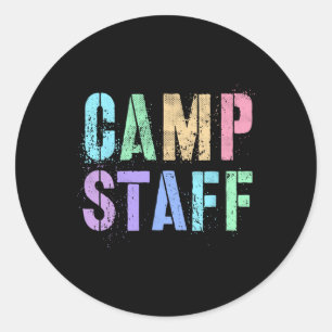 Retro Camp personeel Summer Campground Crew Counse Ronde Sticker