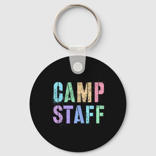 Retro Camp personeel Summer Campground Crew Counse Sleutelhanger (Voorkant)