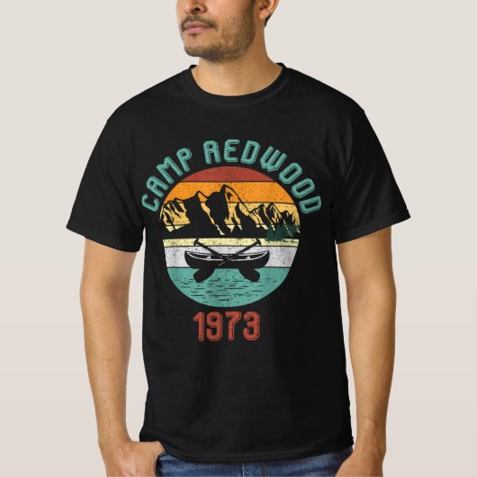 Retro  Camp Redwood 1973, Happy Birthday G T-shirt (Voorkant)