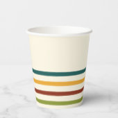 Retro Camp Striped Paper Cups Summer Party Papieren Bekers (Achterkant)