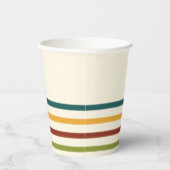 Retro Camp Striped Paper Cups Summer Party Papieren Bekers (Rechts)