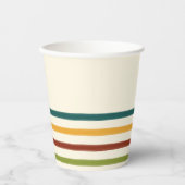 Retro Camp Striped Paper Cups Summer Party Papieren Bekers (Voorkant)