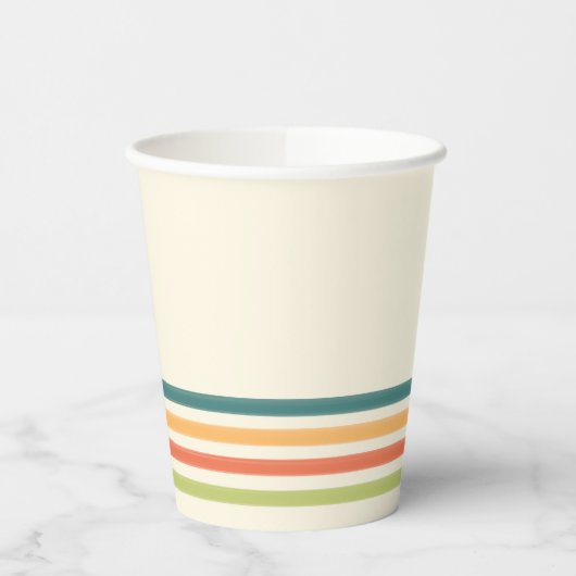 Retro Camp Striped Paper Cups Summer Party Papieren Bekers (Links)
