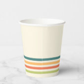 Retro Camp Striped Paper Cups Summer Party Papieren Bekers (Rechts)