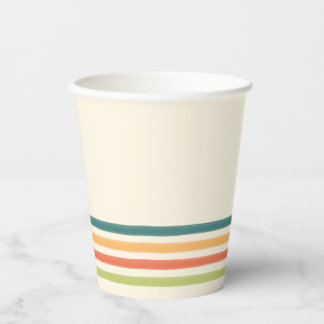 Retro Camp Striped Paper Cups Summer Party Papieren Bekers