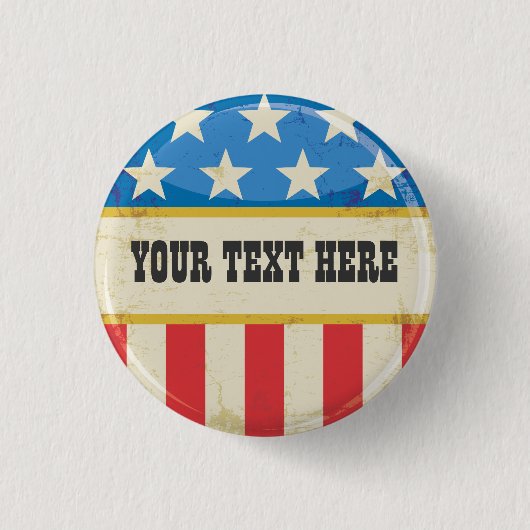 Retro Campagne VS Vlag Knop Ronde Button 3,2 Cm (Voorkant)