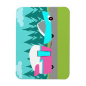 Retro Camper / Aanhangwagen en Auto Flexibele Magn Magneet (Verticaal)