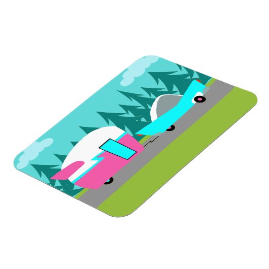 Retro Camper / Aanhangwagen en Auto Flexibele Magn Magneet (Linkerzijde)