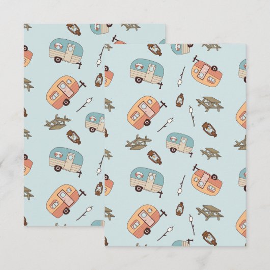 Retro Camper Blank Cards Bedankkaart (Voorkant / Achterkant)