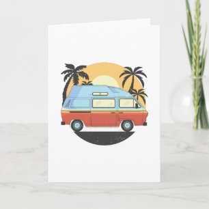 Retro camper cadeau voor vakantiehuisjes kaart