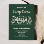 Retro Camper Camp Out Camping Verjaardagsfeest Kaart