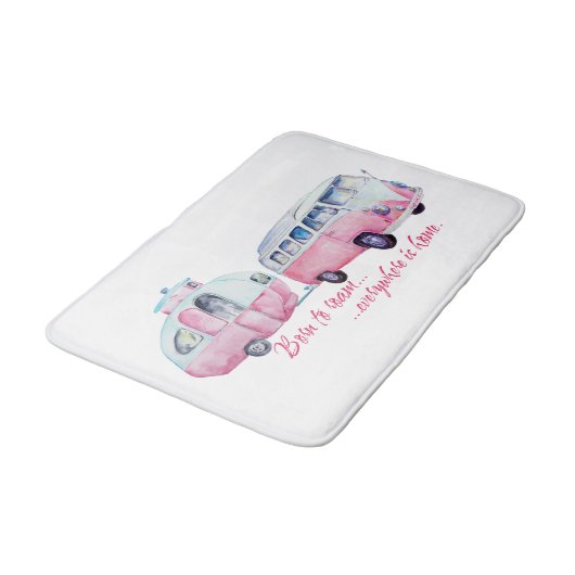 Retro Camper Caravan en Van Bath Mat (Gekanteld)