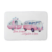Retro Camper Caravan en Van Bath Mat (Voorkant)