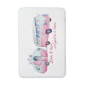 Retro Camper Caravan en Van Bath Mat (Voorkant Verticaal)