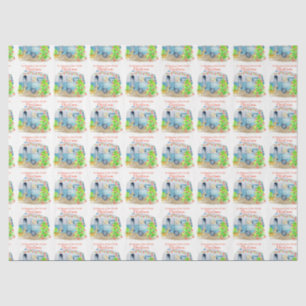 Retro Camper Caravan-kerstpapier Tissuepapier