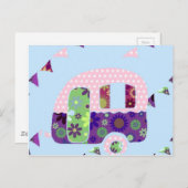 Retro camper  caravan shabbychic briefkaart (Voorkant / Achterkant)