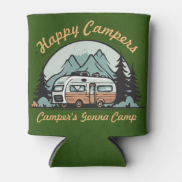 Retro Camper Illustratie Camping Koelbox Blikjeskoeler
