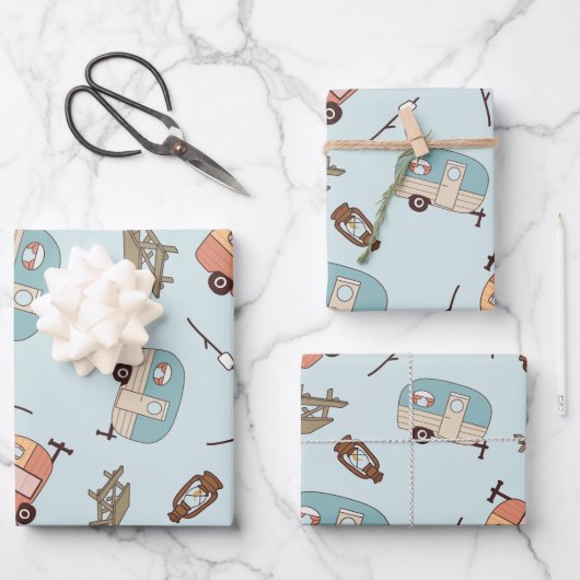 Retro Camper Inpakpapier Vel (Voorkant)