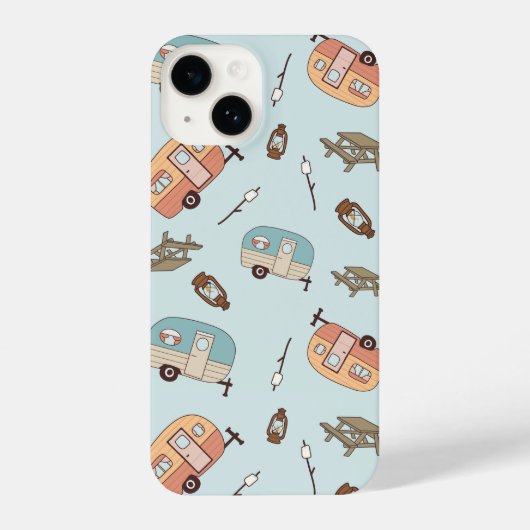 Retro Camper iPhone 14 Case – Vintage  Hoesje (Achterkant)