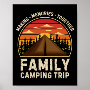 Retro Camper Kamp Familie Camping Trip 2025 Match Poster