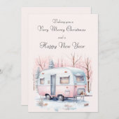 Retro Camper Kerst Kaart (Voorkant / Achterkant)