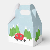 Retro Camper Kerstmis Bedankdoosjes (Voorkant Zijde)