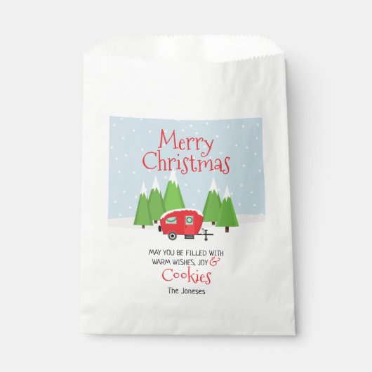 Retro Camper Kerstmis Bedankzakje (Voorkant)