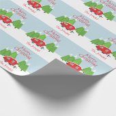 Retro Camper Kerstmis Cadeaupapier (Hoek)