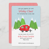 Retro Camper Kerstmis Kaart (Voorkant / Achterkant)