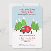 Retro Camper Kerstmis Kaart (Voorkant)