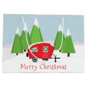 Retro Camper Kerstmis Large Cadeautasje (Achterkant)
