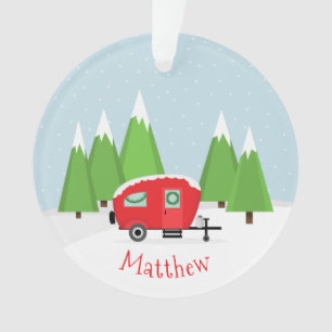Retro Camper Kerstmis Ornament
