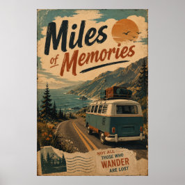 Retro Camper Kustweg Reis Herinneringen Decoratie