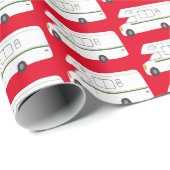 Retro Camper Motorhome groene rode kerst Cadeaupapier (Rol Hoek)