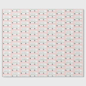 Retro Camper Motorhome roze verpakkingspapier Cadeaupapier (Vlak)