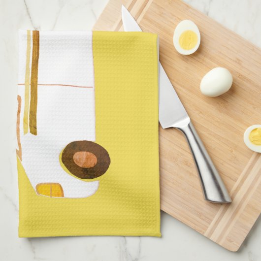 Retro Camper Motorhome RV Gele keukenhanddoeken (Quarter Fold)