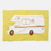 Retro Camper Motorhome RV Gele keukenhanddoeken (Horizontaal)