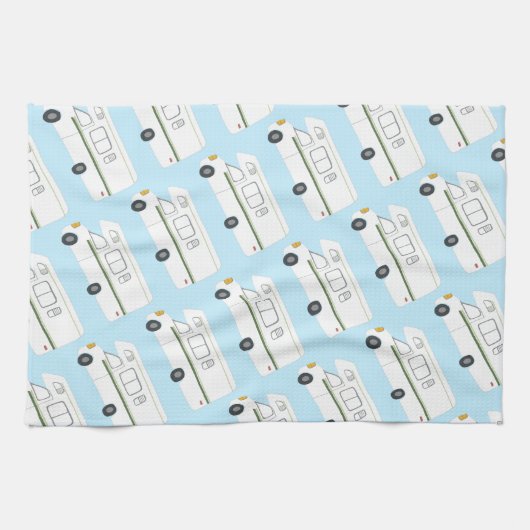 Retro Camper Motorhome RV roze keukenhanddoeken (Horizontaal)