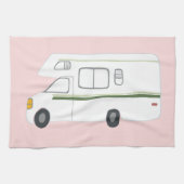 Retro Camper Motorhome RV roze keukenhanddoeken (Horizontaal)