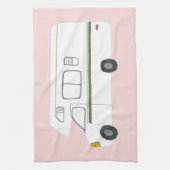 Retro Camper Motorhome RV roze keukenhanddoeken (Verticaal)