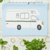 Retro Camper Motorhome RV Vanlife Green Theedoek (Gevouwen)