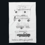 Retro Camper Motorhome RV Vanlife Grey White Theedoek<br><div class="desc">Thuis is waar je het parkeert! Decoreer je keuken met deze coole handdoek. Het maakt een geweldige huisopwarming of een cadeau ter gelegenheid van de verjaardag! U kunt het aanpassen en tekst ook toevoegen. Bekijk mijn winkel voor nog veel meer kleuren en patronen,  plus bijpassende keukenspullen!</div>