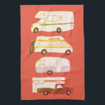 Retro Camper Motorhome RV Vanlife Red Distance Theedoek<br><div class="desc">Decoreer uw keuken met deze coole handdoek met een RV, trailer, campervan en vrachtwagenkampeerwagen. Het maakt een geweldige huisopwarming of een cadeau ter gelegenheid van de verjaardag! U kunt het aanpassen en tekst ook toevoegen. Bekijk mijn winkel voor nog veel meer kleuren en patronen, plus bijpassende keukenspullen!</div>
