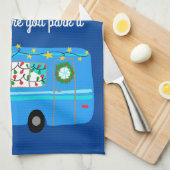 Retro Camper Motorhome RV Vanlife Xmas Theedoek (Quarter Fold)