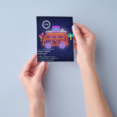 Retro Camper Neon Borden Afstudeerfeest Flyer (Hand)