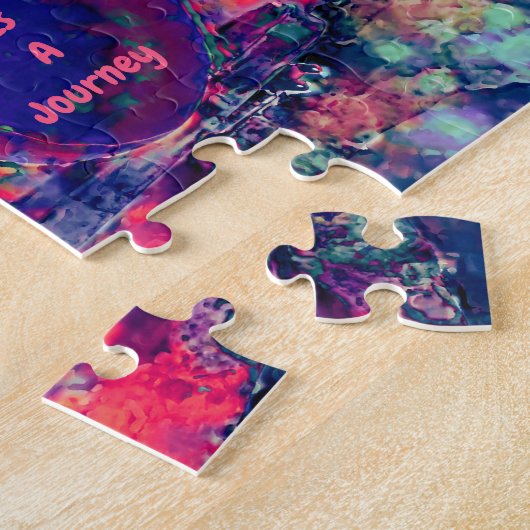 Retro Camper Paars Pink Hippie Boho Chic Legpuzzel (Zijkant)