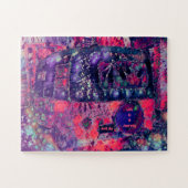 Retro Camper Paars Pink Hippie Boho Chic Legpuzzel (Horizontaal)